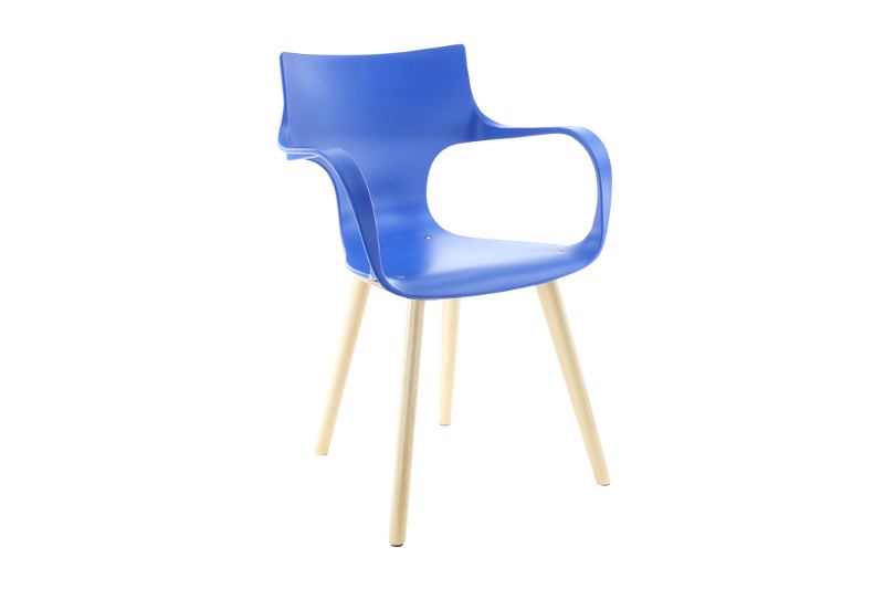 Felino DWDD stoel blauw houten vierpoot